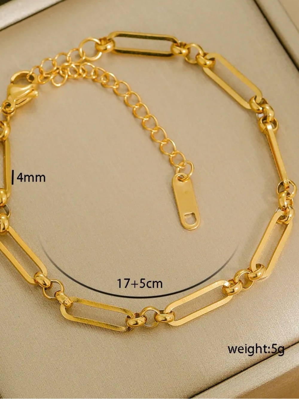 Multi layer18k Gold plated Paperclip Chain Bracelet , NO tarnishing